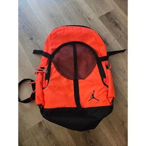 Jordan Jumpman Backpack Orange Black Mesh Front Pocket Athletic Gym Bag